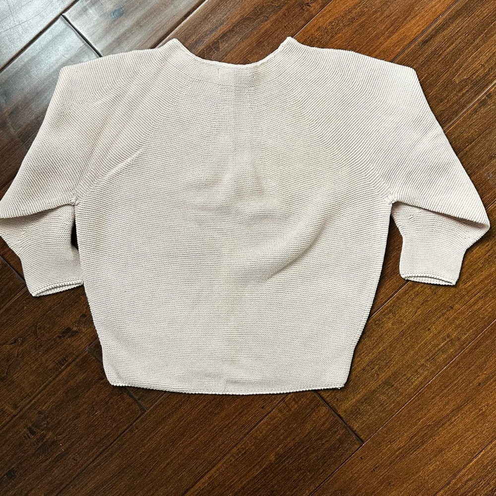 Uniqlo Dusty Pink Textured Knit Crewneck Sweater | Raglan Sleeve Pullover - Picture 3 of 10